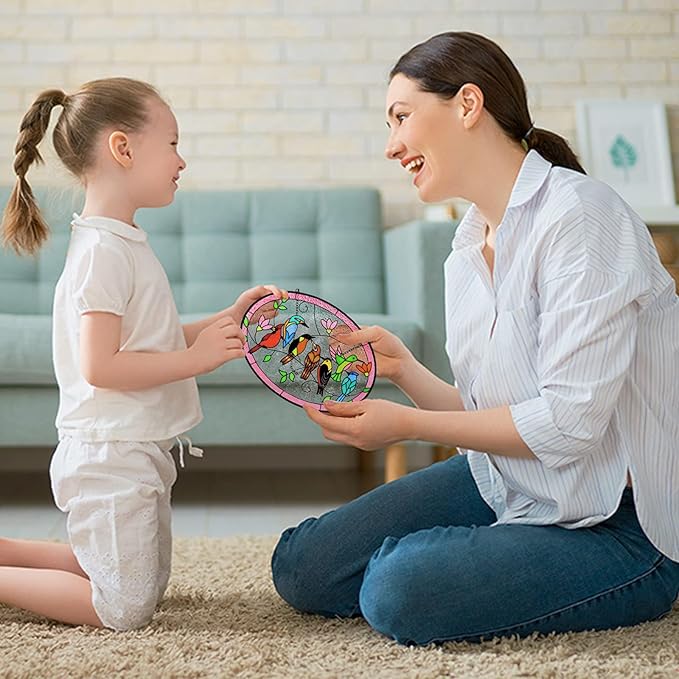 Huray Rayho Birds On A Branch Stained Glass Ornament