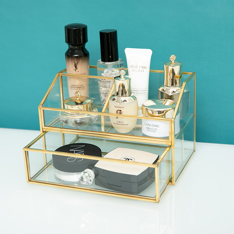 Web celebrity glass nail makeup storage box
