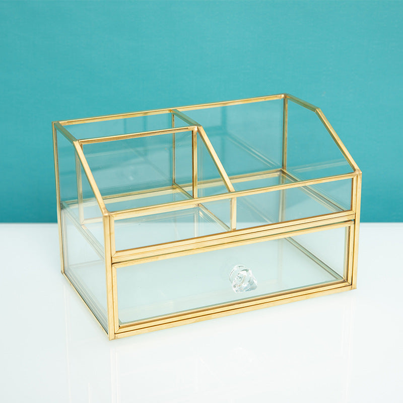 Web celebrity glass nail makeup storage box