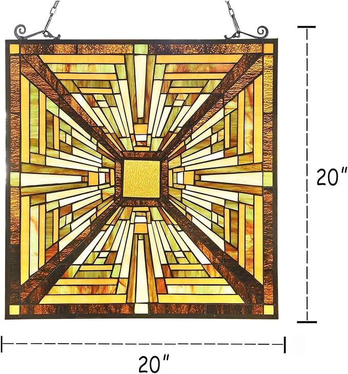 Capulina Stained Glass Window Hanging Panels Mission Elegant Style Suncatcher