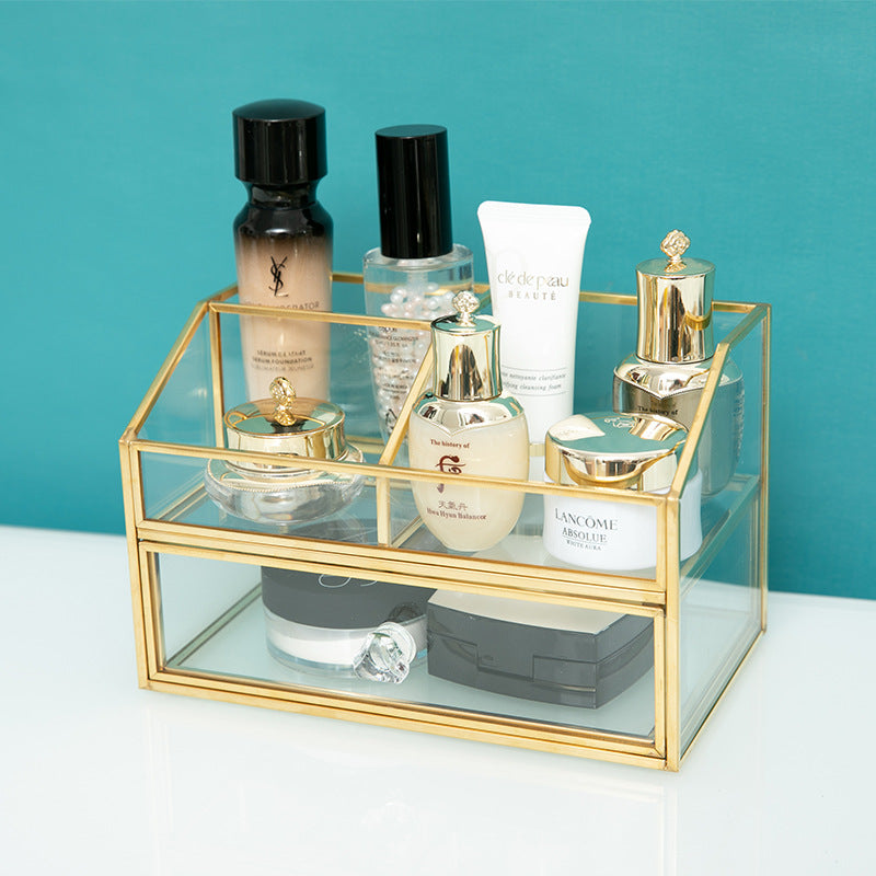 Web celebrity glass nail makeup storage box