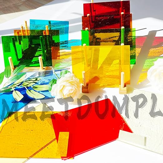 36 Pcs 4"x6" Stained Glass,Stained Glass Kit,Transparent Cathedral Stained Variety Pack