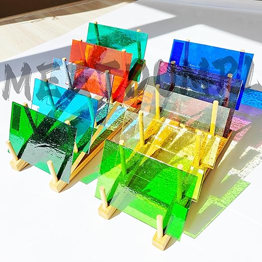 36 Pcs 4"x6" Stained Glass,Stained Glass Kit,Transparent Cathedral Stained Variety Pack