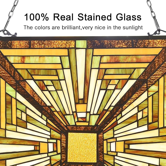 Capulina Stained Glass Window Hanging Panels Mission Elegant Style Suncatcher