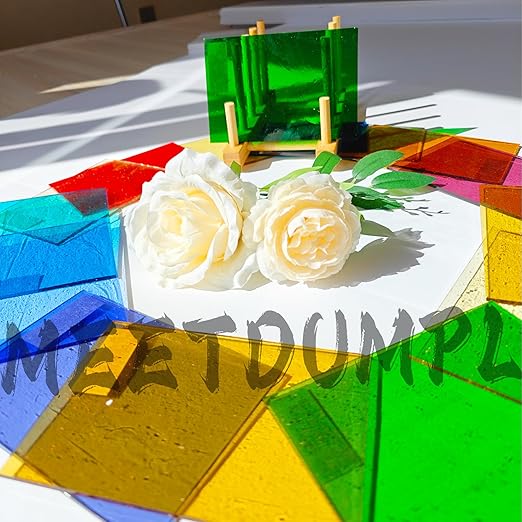 36 Pcs 4"x6" Stained Glass,Stained Glass Kit,Transparent Cathedral Stained Variety Pack