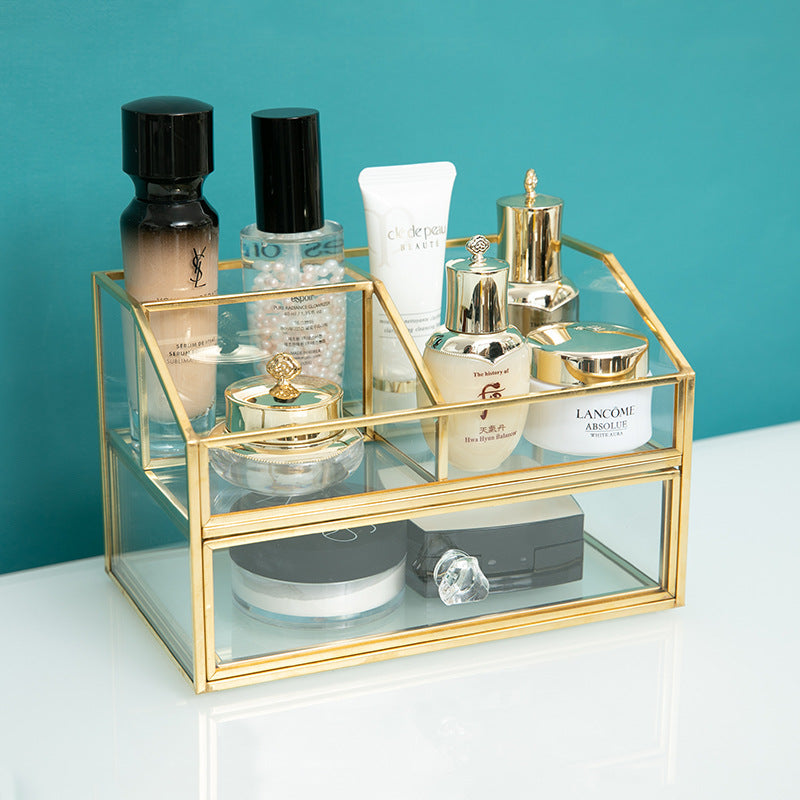Web celebrity glass nail makeup storage box